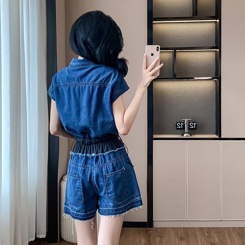 2025 Summer New Denim Set - Short-sleeved Two-piece Set, Casual Summer Denim Set