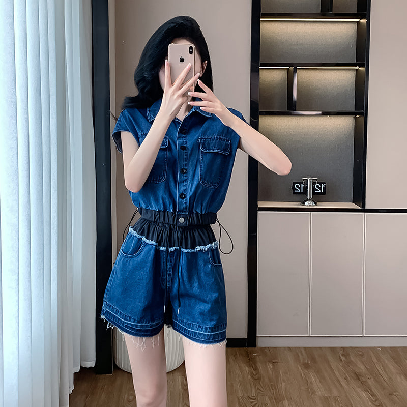 2025 Summer New Denim Set - Short-sleeved Two-piece Set, Casual Summer Denim Set