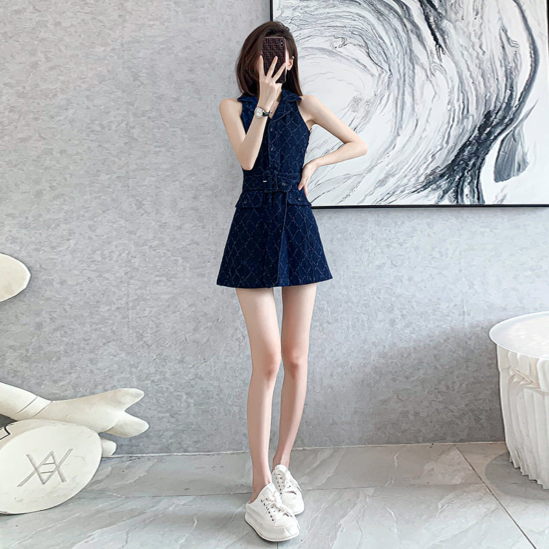 Cowboy dresses for women, with a high - end feel for spring and summer. Waist - cinching, slimming, sleeveless, featuring a retro, pure and sexy style. Ideal for spicy girls.