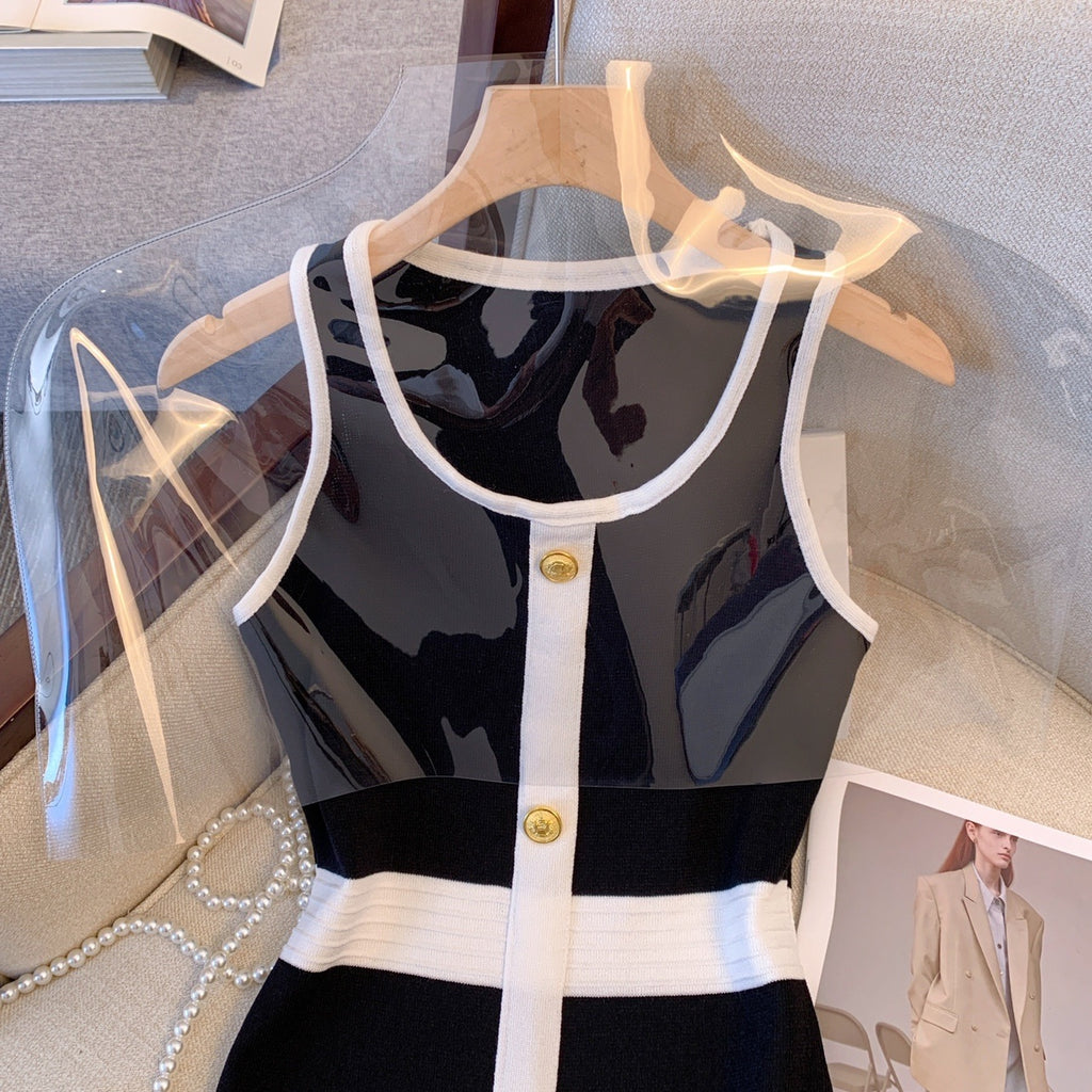 Summer new style slim fit hip hugging knitted dress