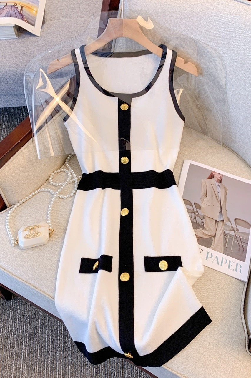 Summer new style slim fit hip hugging knitted dress