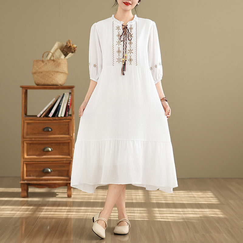 Beach vacation style casual dress for summer