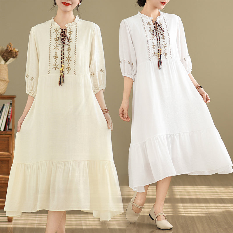 Beach vacation style casual dress for summer