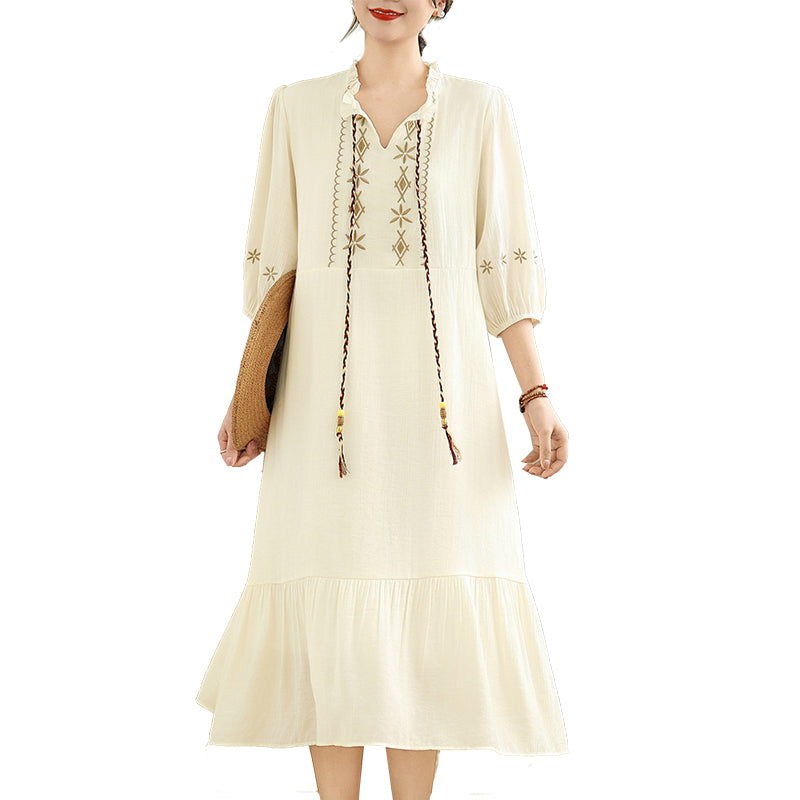 Beach vacation style casual dress for summer