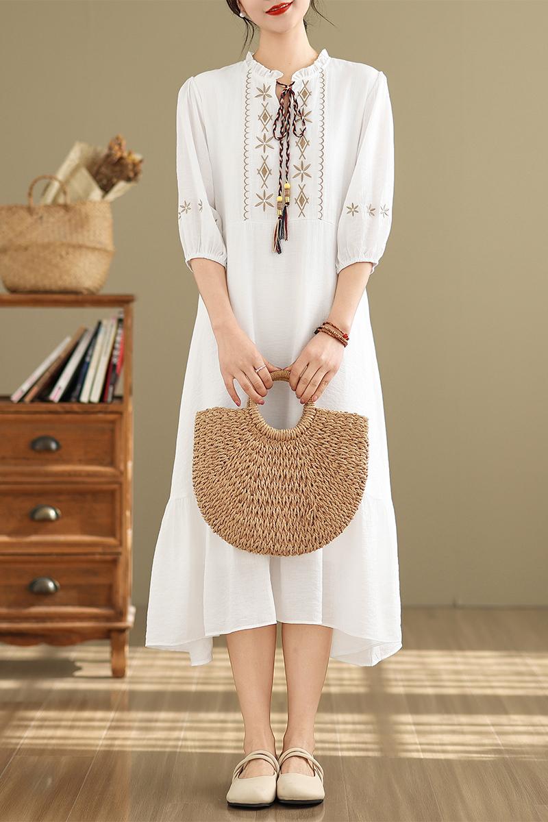 Beach vacation style casual dress for summer