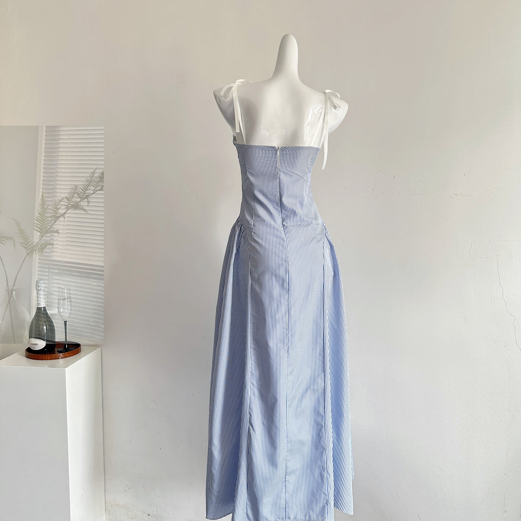 Striped camisole dress, women's early spring design sense, pure style dress